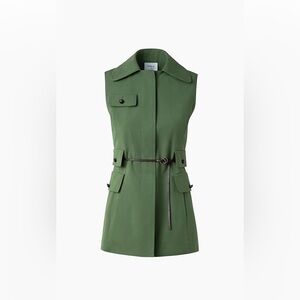 Akris punto Belted Cotton Gabardine Gilet Size 4. Missing Belt**